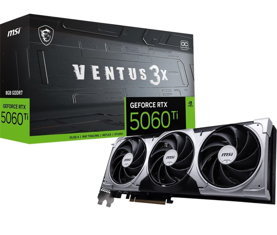 MSI 8GB RTX5060TI 8G VENTUS 3X OC GDDR7 HDMI-DP PCIE 5.0