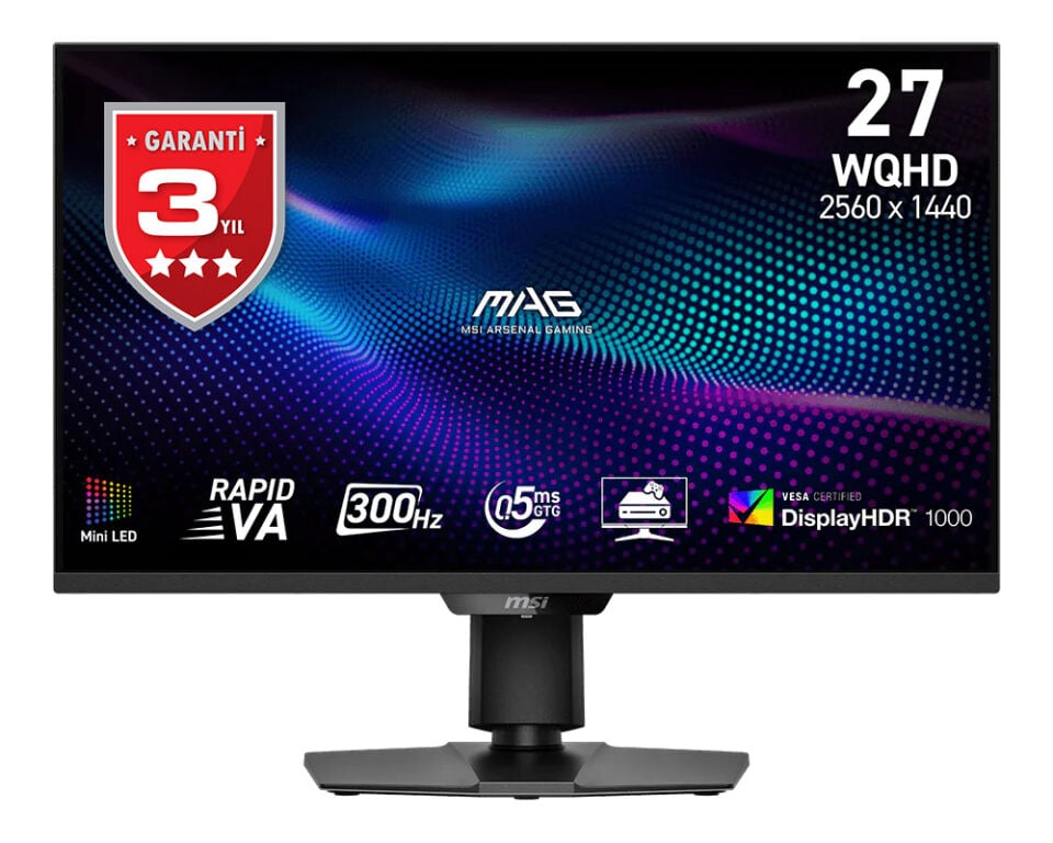 MSI 27'' RAPID VA MAG 274QPF X30MV 0.5MS 300Hz HDMI-DP Pivot Gaming Monitör 2560x1440