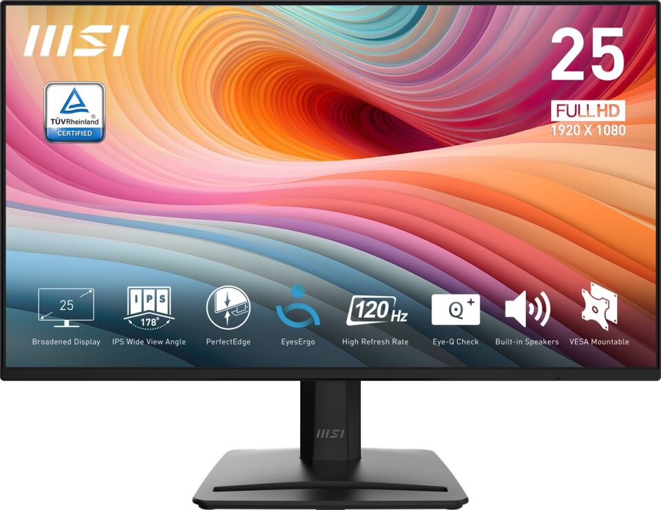 MSI 24.5'' IPS PRO MP252 E2 1ms 120Hz HDMI-DP Ev Ofis Tipi Monitör 1920x1080