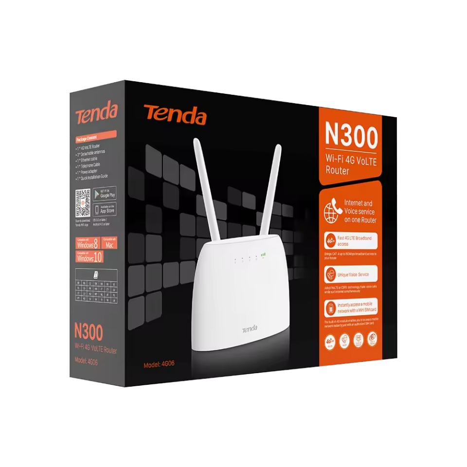 TENDA 4G06 Wıfı4 N300 4G VoLTE Router