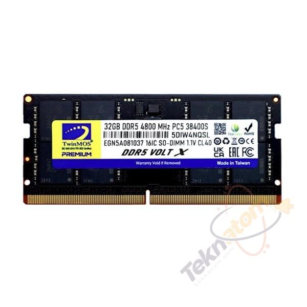 TWINMOS 32GB DDR5 4800MHZ CL40 NOTEBOOK RAM VOLT X TMD532GB4800S40