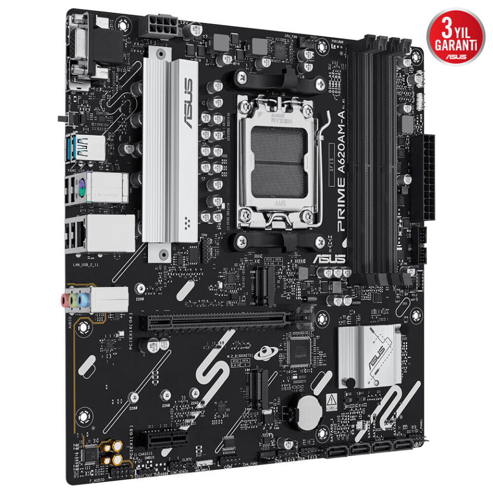 ASUS PRIME A620AM-A-CSM DDR5 HDMI-DP PCIE 4.0 AM5 mATX Kurumsal Anakart