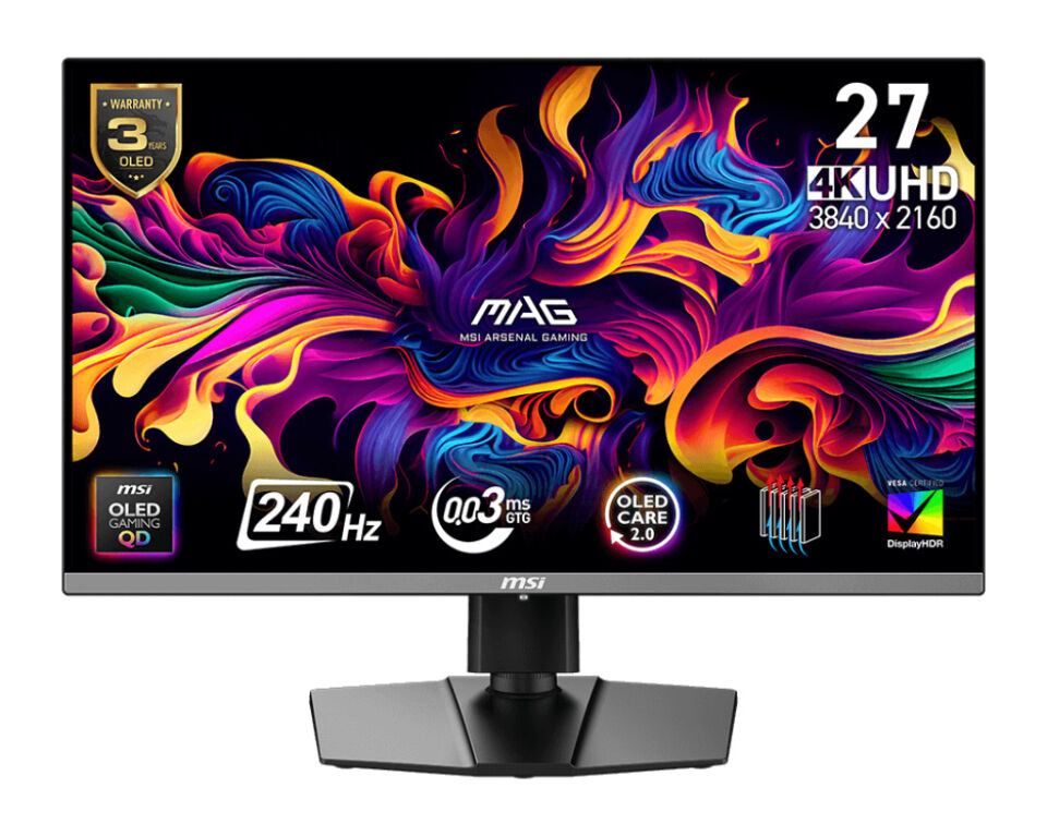 MSI 27'' MAG 272UP QD-OLED X24 0.03MS 240HZ HDMI-DP Gaming Monitör 3840x2160