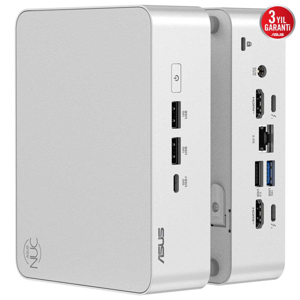 ASUS ULTRA 225H-RAM-DİSK YOK-FDOS MINI PC GÜMÜŞ / NUC15 PRO+ RNUC15CRSU500002
