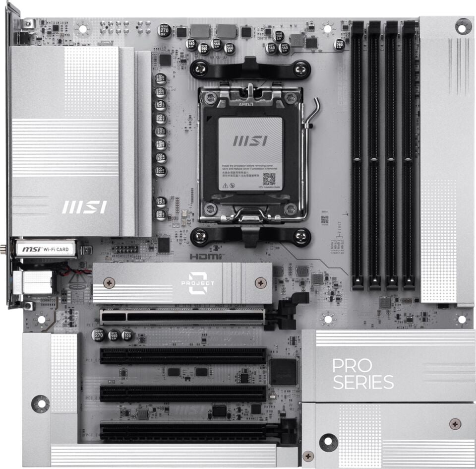 MSI PRO B850M-A WIFI7 PZ DDR5 HDMI-DP TYPEC PCIE 5.0 AM5 mATX BEYAZ