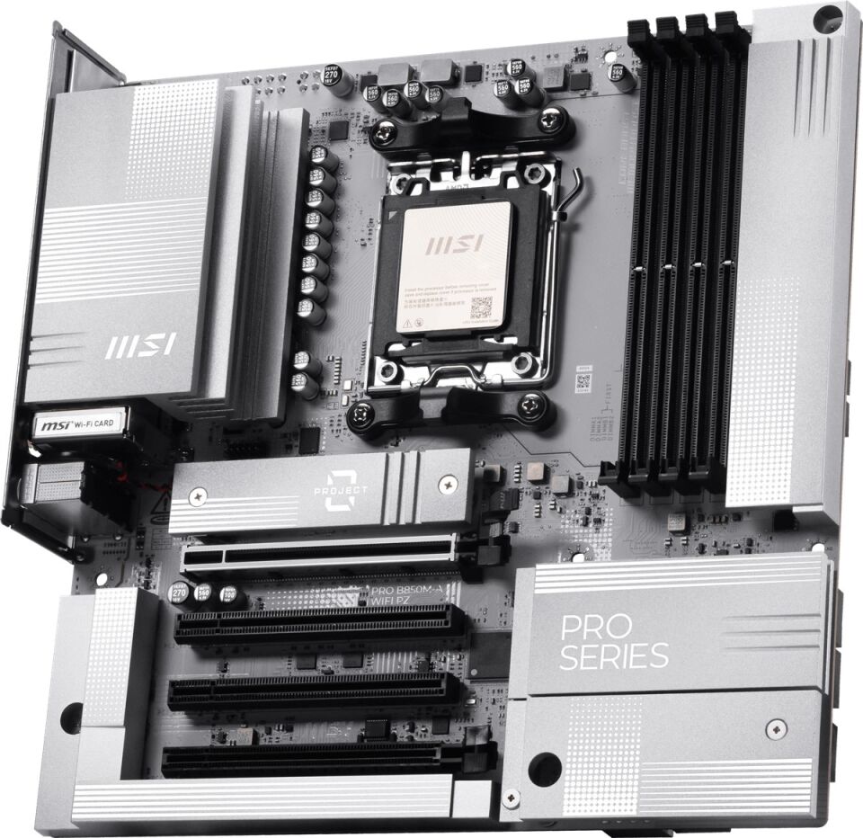 MSI PRO B850M-A WIFI7 PZ DDR5 HDMI-DP TYPEC PCIE 5.0 AM5 mATX BEYAZ