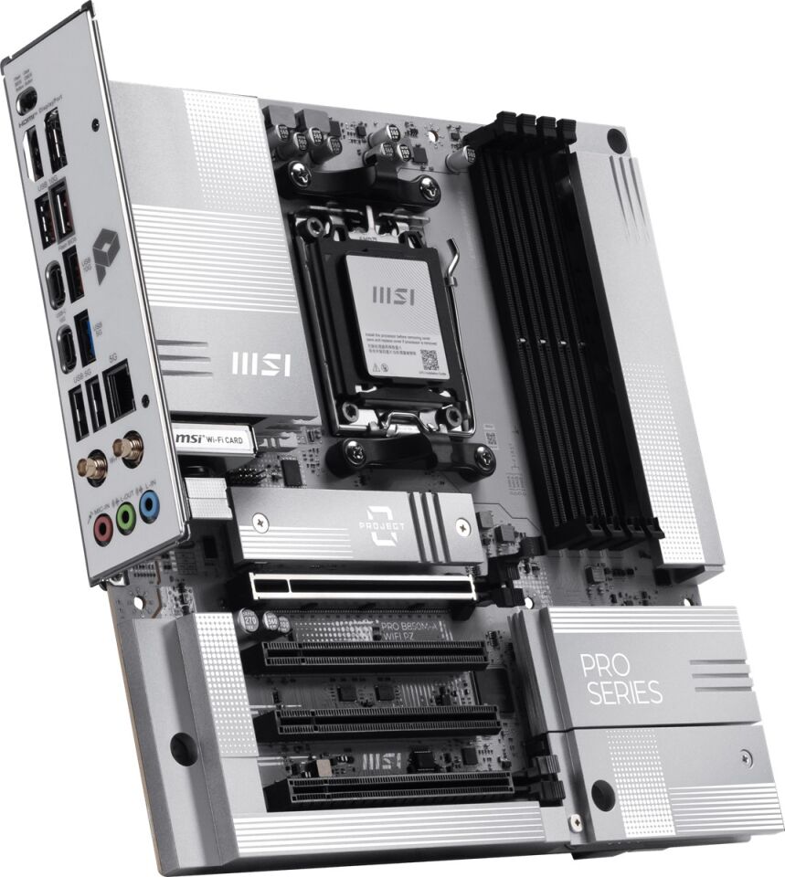 MSI PRO B850M-A WIFI7 PZ DDR5 HDMI-DP TYPEC PCIE 5.0 AM5 mATX BEYAZ