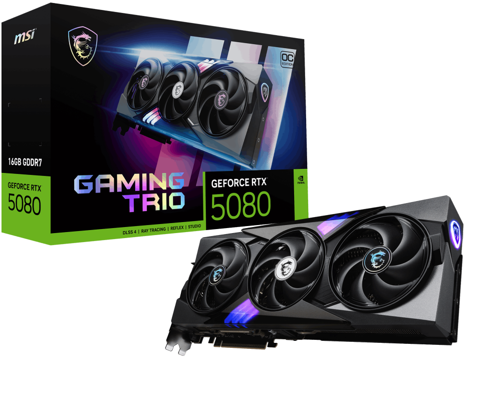 MSI RTX5080 16GB GAMING TRIO OC GDDR7 256 Bit HDMI DP PCIe 5.0
