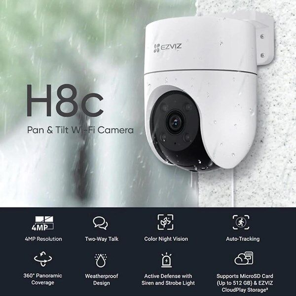 EZVIZ 2MP Dome 4mm Wıfı Kablosuz IP Kamera H8C