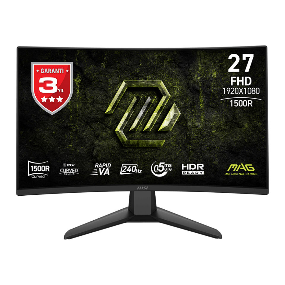 MSI 27'' RAPID VA MAG 274CF X24 1MS 240Hz HDMI-DP Kavisli Gaming Monitör 1920x1080