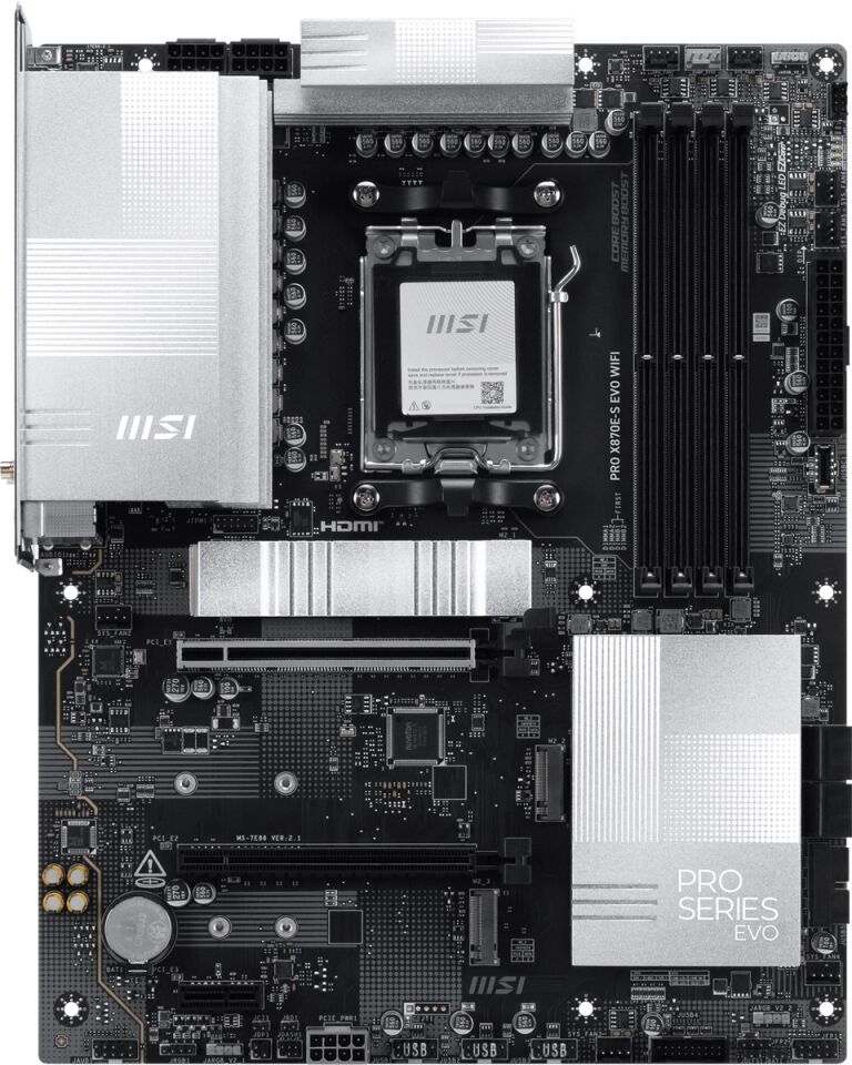 MSI PRO X870E-S EVO WIFI7 DDR5 HDMI-DP TYPEC PCIE 5.0 AM5 ATX