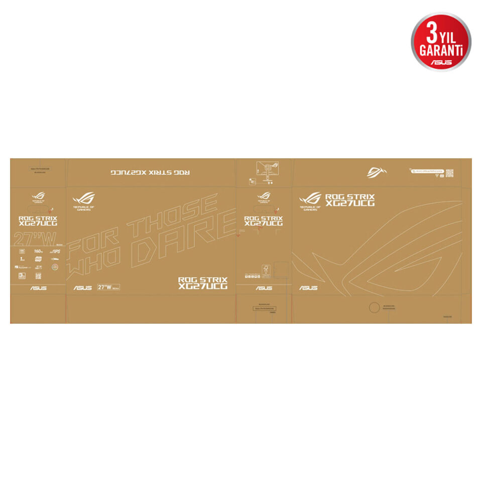 ASUS 27'' FAST IPS ROG STRIX XG27UCGR 1MS DUAL 160-320HZ HDMI-DP TYPEC Gaming Monitör 3840x2160 / 90LM0CS0-B01371