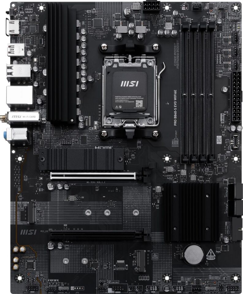 MSI PRO B840-S EVO WIFI6E DDR5 HDMI-TYPEC PCIE 4.0 AM5 ATX