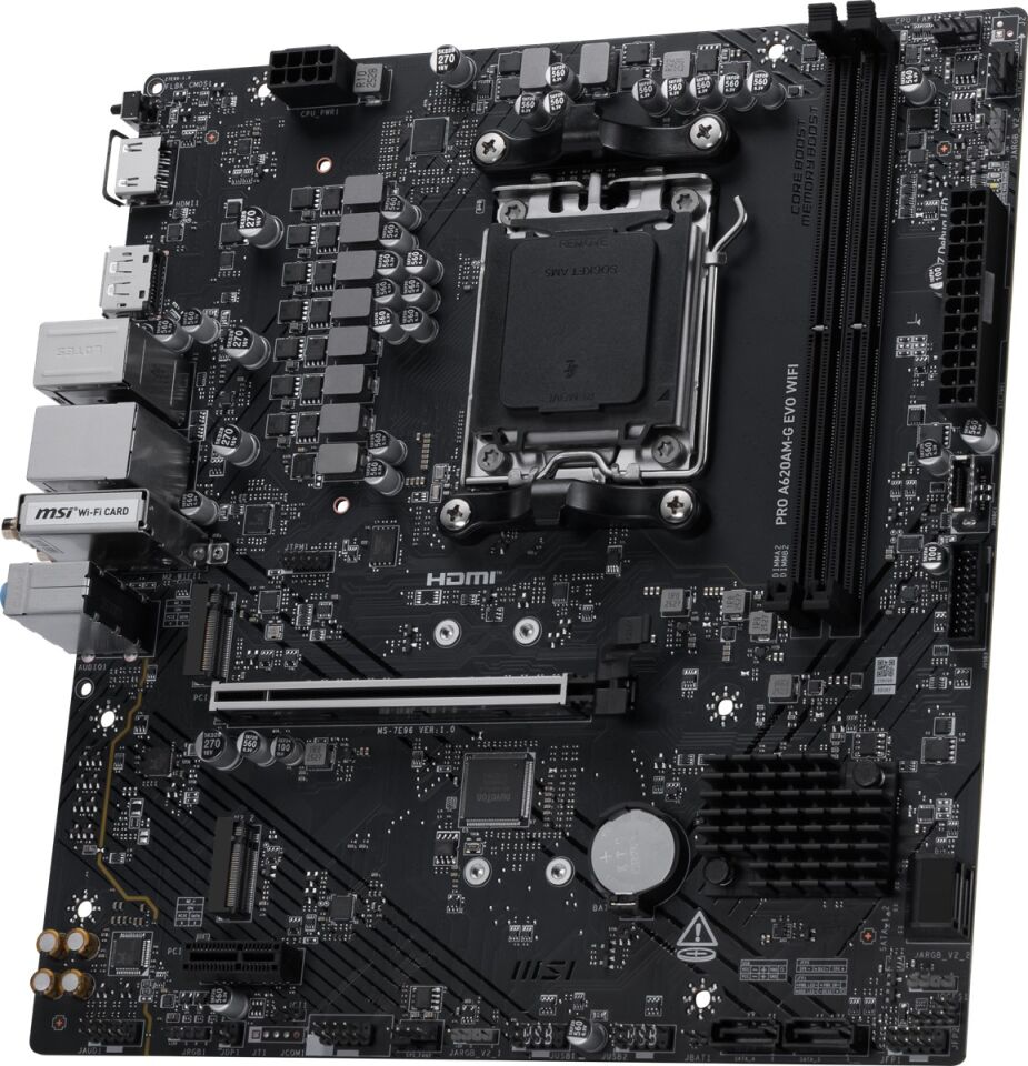 MSI PRO A620AM-G EVO WIFI6E DDR5 HDMI-DP PCIE 4.0 AM5 mATX