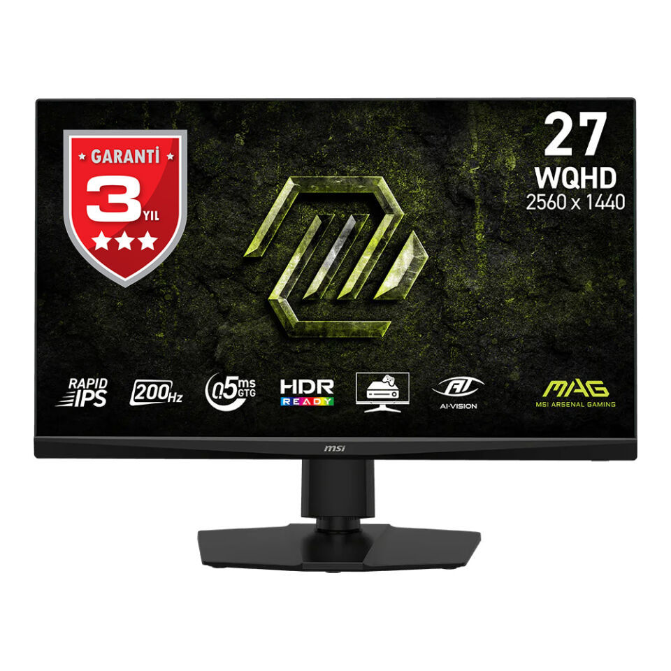 MSI 27'' RAPID IPS MAG 272QPF E20 0.5MS 200HZ HDMI-DP Pivot Gaming Monitör 2560x1440