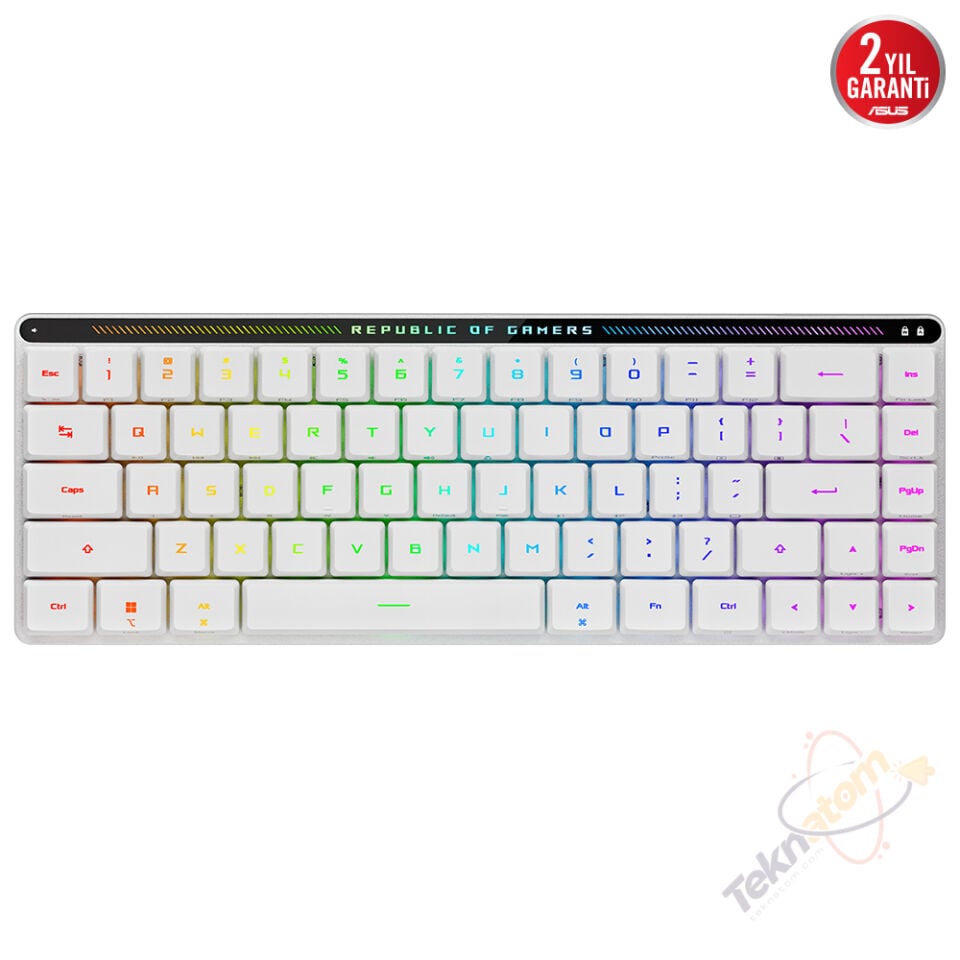 ASUS ROG Falchion RX Low Profile Kırmızı Optik Switch Üç Modlu Kablosuz Türkçe Q Mekanik Klavye / 90MP03EC-BKYA10