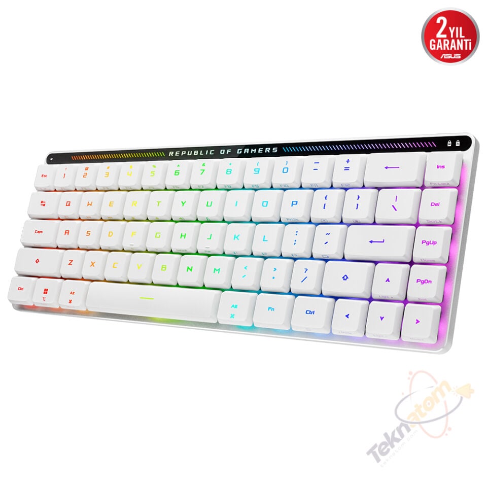ASUS ROG Falchion RX Low Profile Kırmızı Optik Switch Üç Modlu Kablosuz Türkçe Q Mekanik Klavye / 90MP03EC-BKYA10
