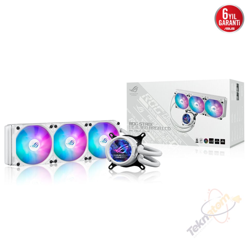 ASUS 360mm ROG STRIX LC III 360 ARGB LCD WHITE AM5-1851p Sıvı Soğutmalı İşlemci Fanı / 90RC00W2-M0UAY0