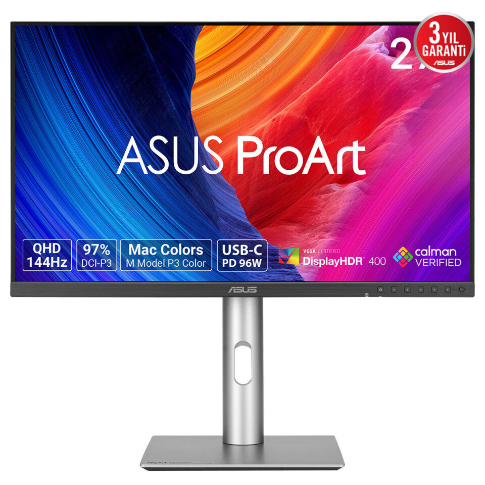 ASUS 27'' IPS PROART PA278CGRV 5MS 144HZ HDMI-DP TYPCE Grafik Tasarım Monitörü 2560x1440 / 90LM06Q1-B01K71