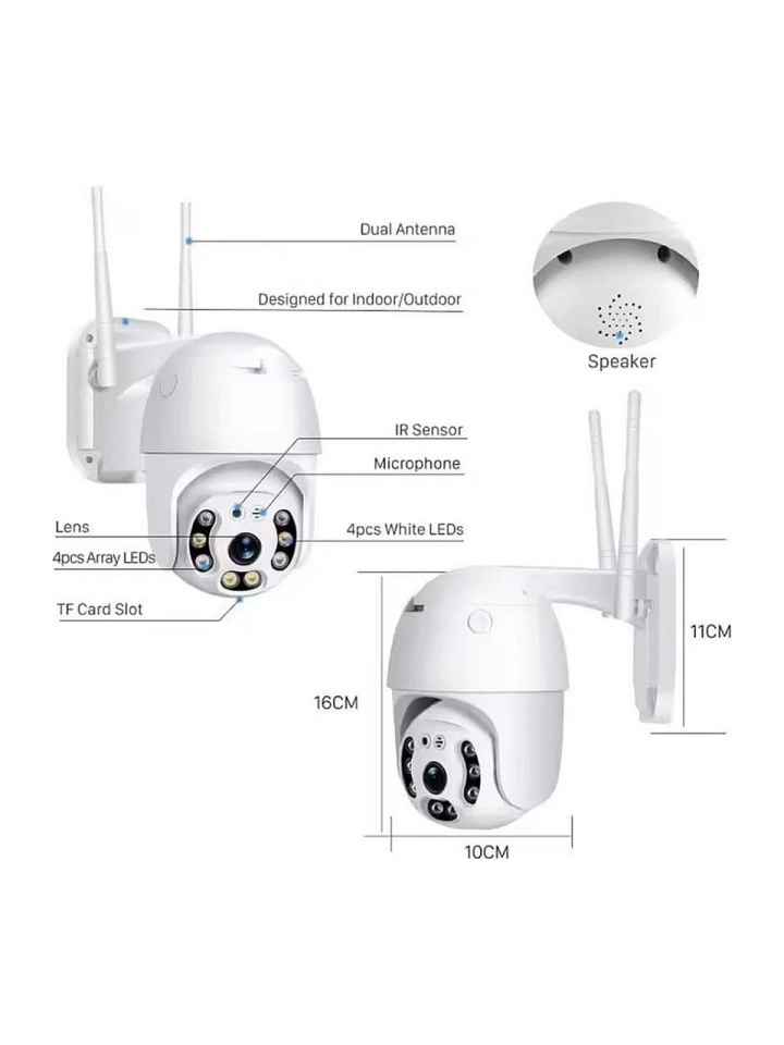 APRONX 3MP PTZ Speed Dome 2.8mm Wıfı Kablosuz IP Kamera APX-WP70
