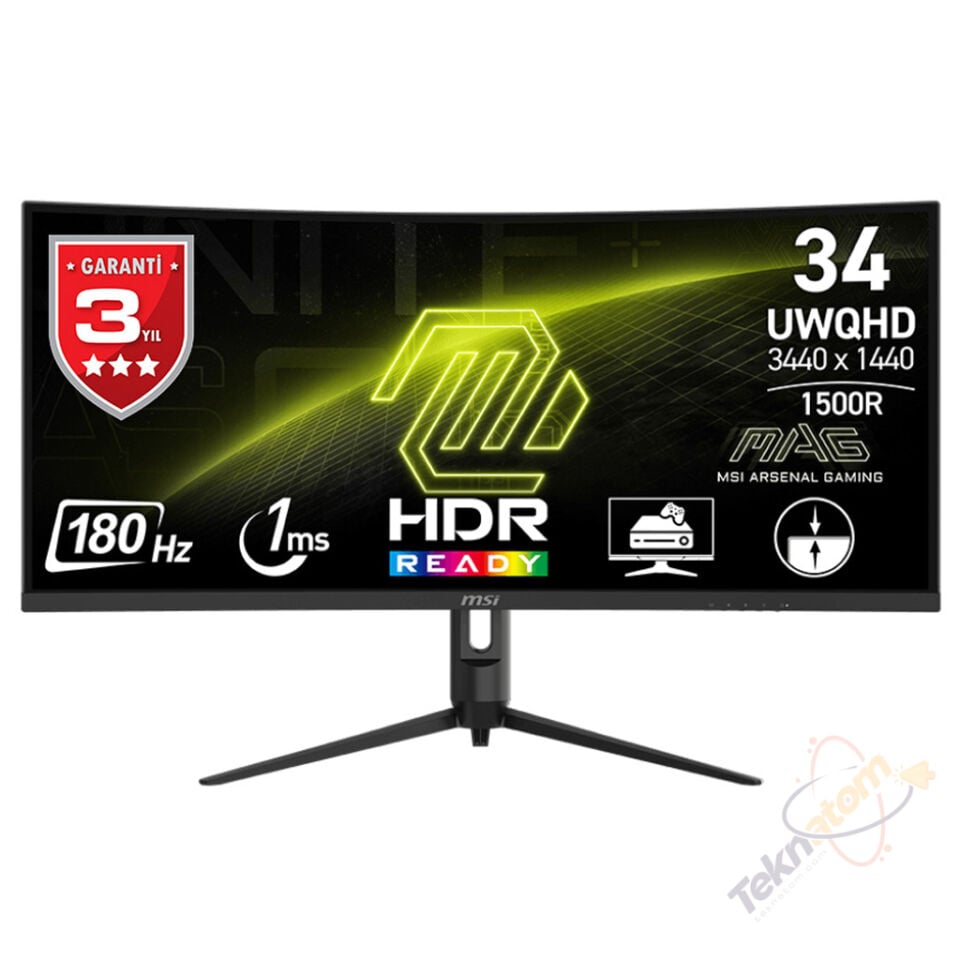 MSI 34'' VA MAG 342CQR E2 1MS 180HZ HDMI-DP Kavisli Gaming Monitör 3440x1440