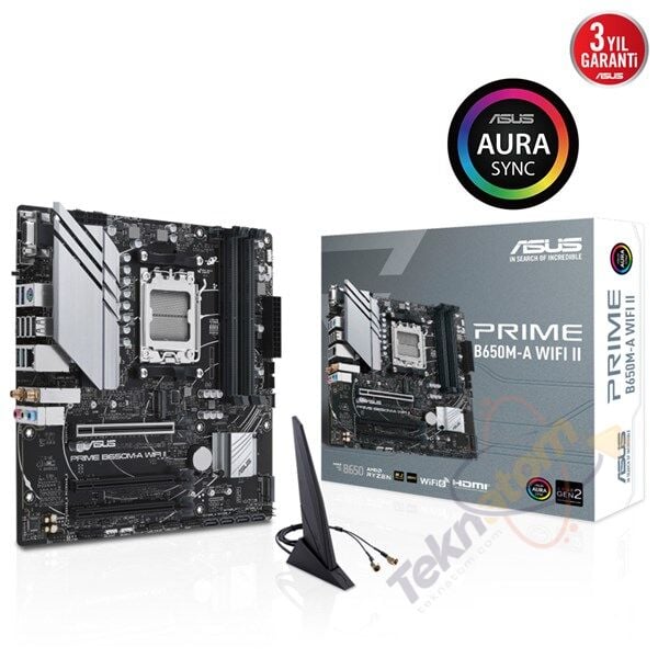 ASUS PRIME B650M-A WIFI II DDR5 HDMI DP PCIe 16X v4.0 AM5 mATX