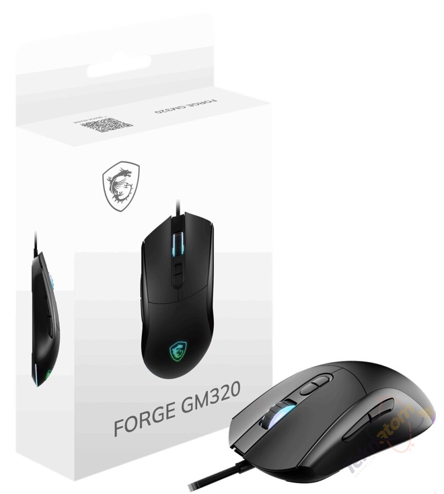 MSI GG Forge GM320 RGB 12800 DPI Kablolu Siyah Oyuncu Mouse
