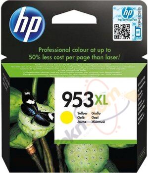 HP 953XL Sarı Orijinal Yüksek Kapasiteli Mürekkep Kartuşu (F6U18AE)