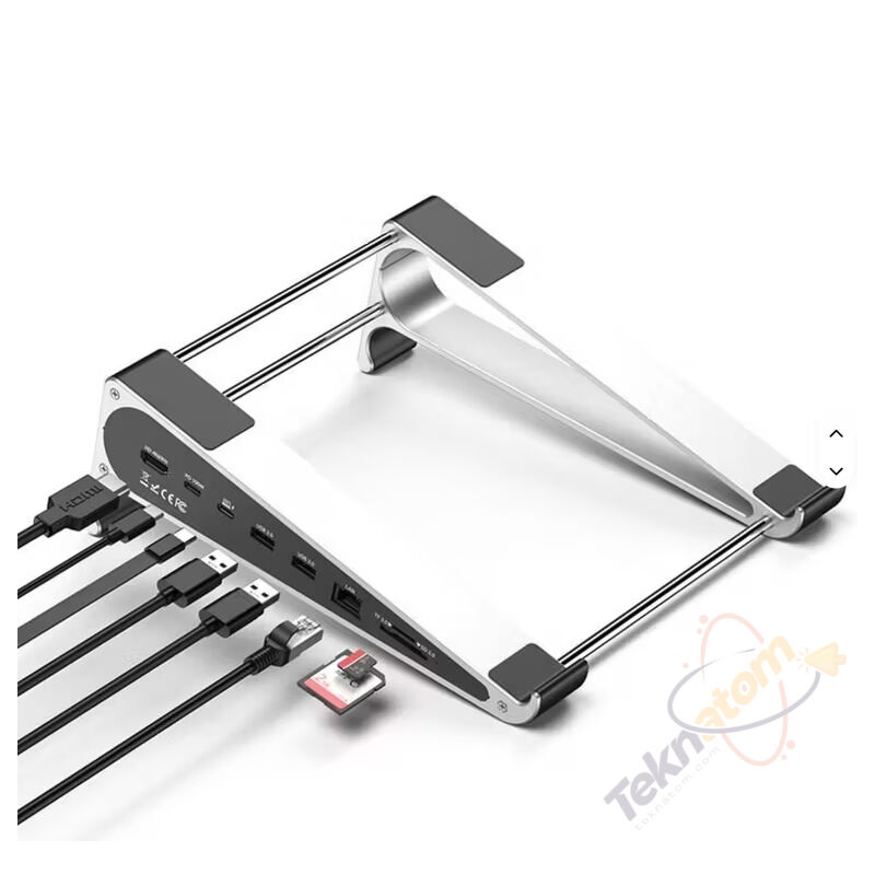 CODEGEN NSC-401 7portlu Genişletilmiş Yerleştirme İstasyonu (Docking Station) Entegre Alüminyum Notebook ve MacBook Standı