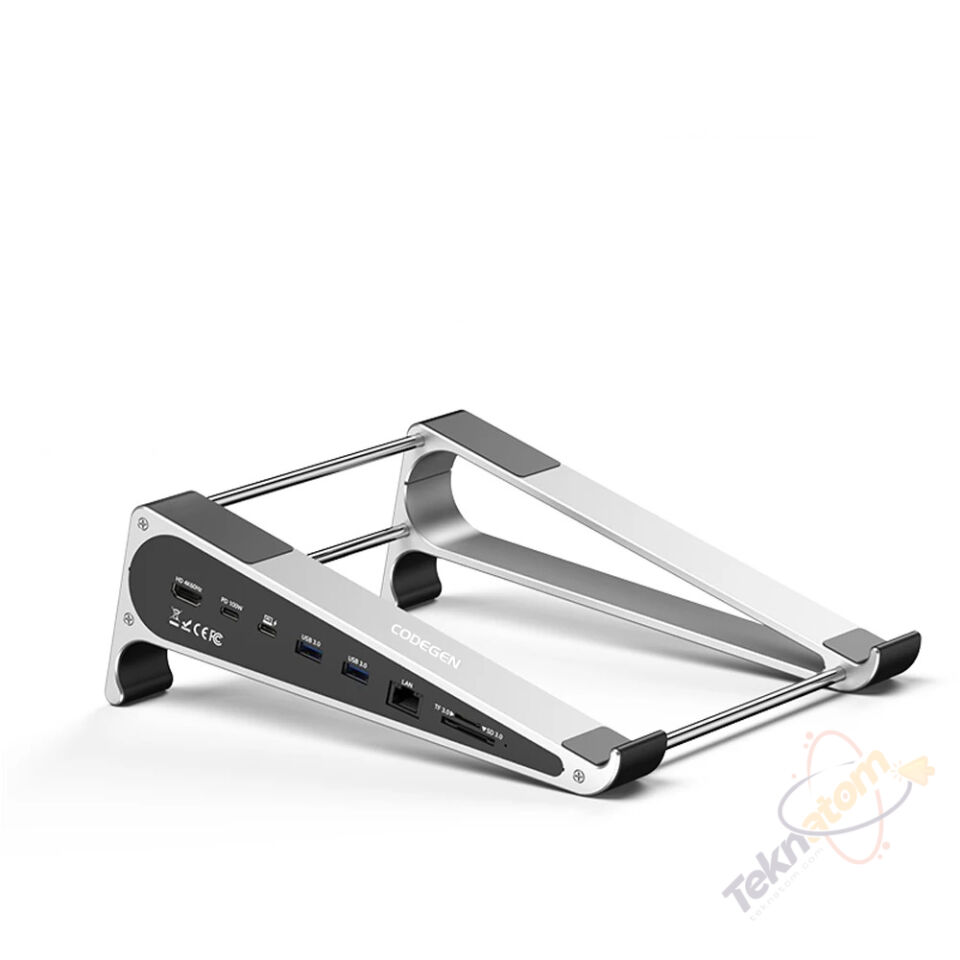 CODEGEN NSC-401 7portlu Genişletilmiş Yerleştirme İstasyonu (Docking Station) Entegre Alüminyum Notebook ve MacBook Standı