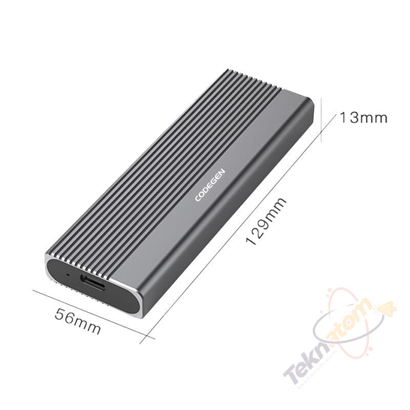 CODEGEN Type C USB 3.1 NVME M2 SSD 10Gbps Alüminyum Disk Kutusu (CDG-SSD-40BC)