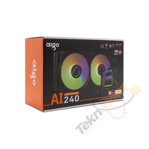 AIGO AI240 LGA1700/AM4/AM5 240 mm ARGB Siyah Sıvı Soğutma