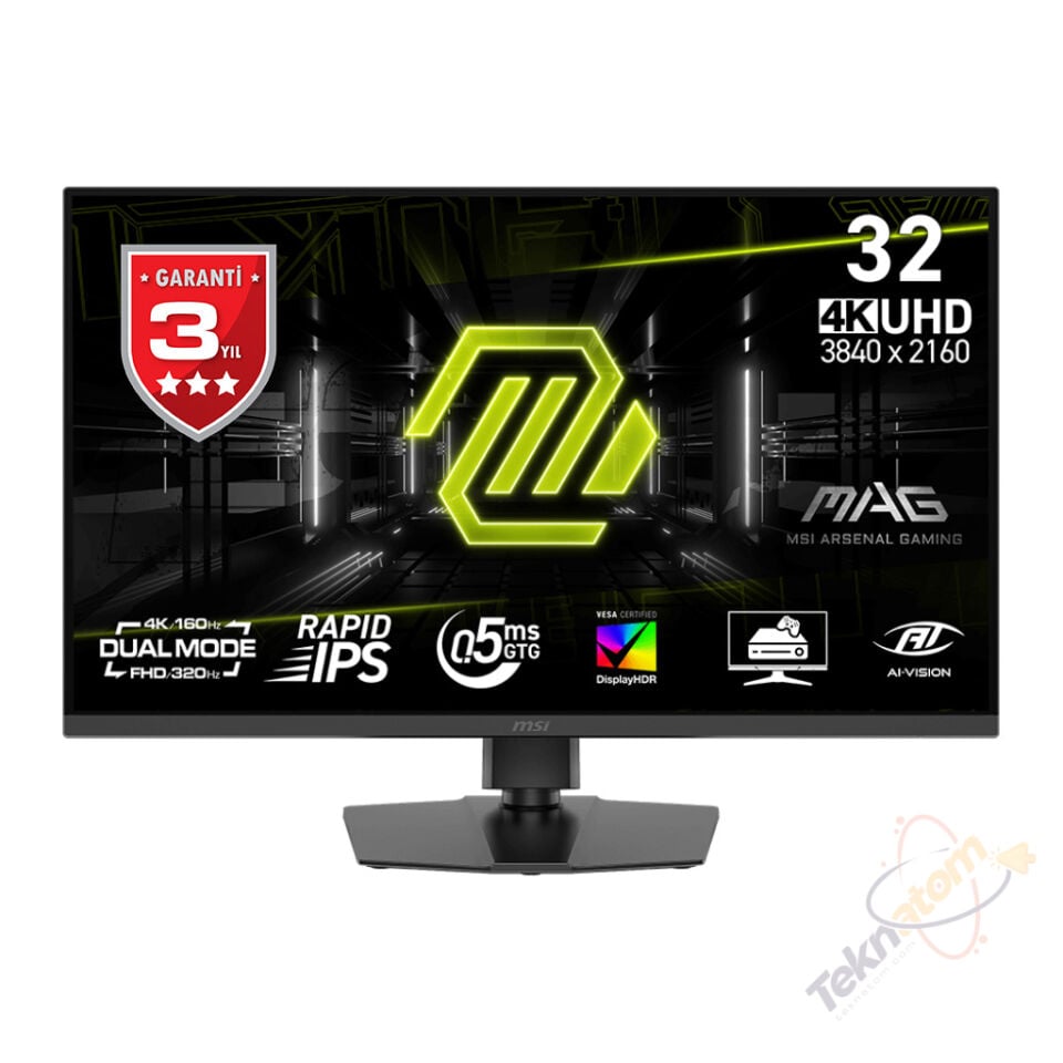 MSI 31.5'' IPS MAG 322URDF E16 0.5ms 320Hz HDMI-DP Gaming Monitör 3840x2160