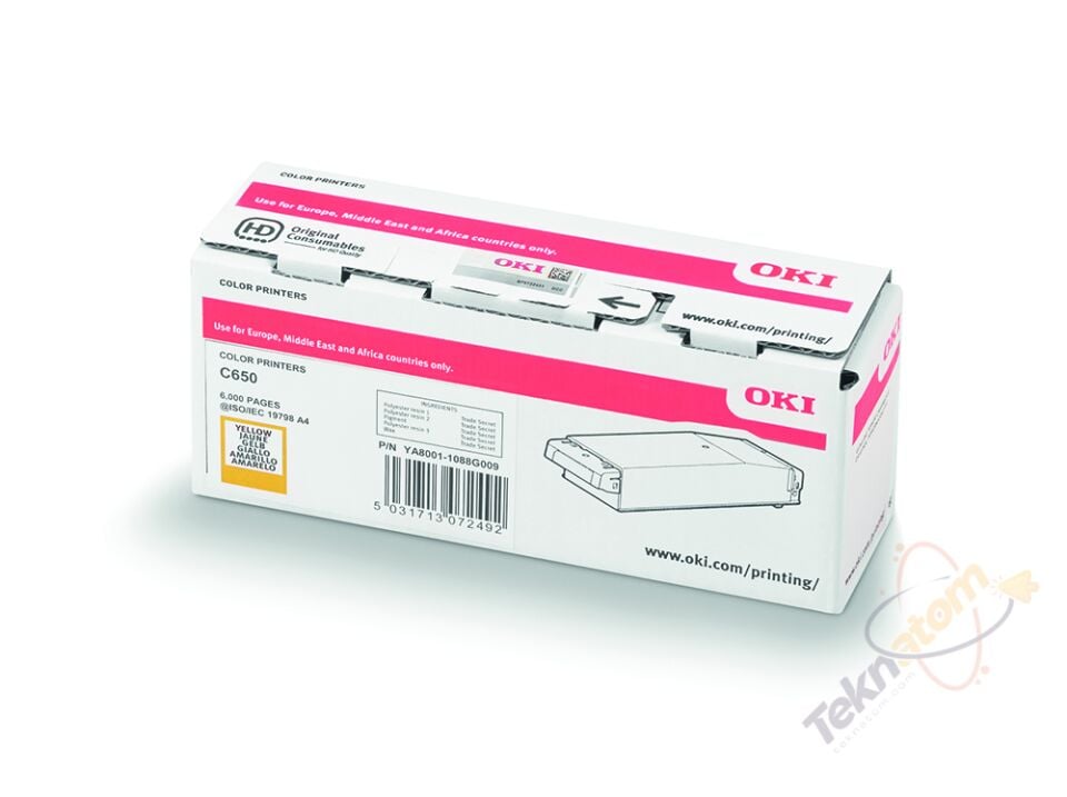 OKI C650 / C651 Sarı Orijinal Toner Kartuşu (6.000 Sayfa) - 9006129