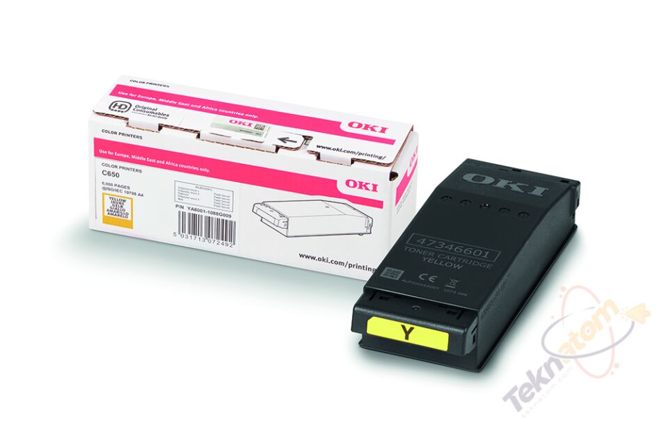 OKI C650 / C651 Sarı Orijinal Toner Kartuşu (6.000 Sayfa) - 9006129
