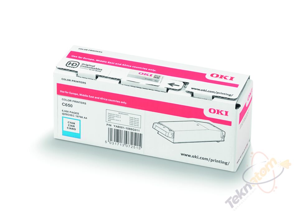 OKI C650 / C651 Cyan Orijinal Toner Kartuşu (6.000 Sayfa) - 9006127