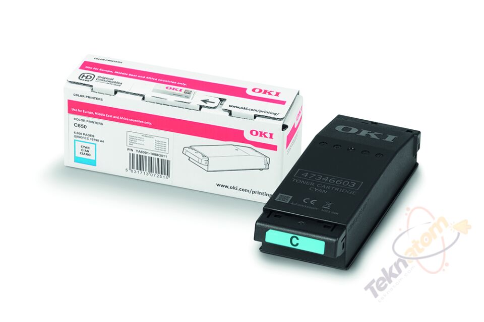 OKI C650 / C651 Cyan Orijinal Toner Kartuşu (6.000 Sayfa) - 9006127