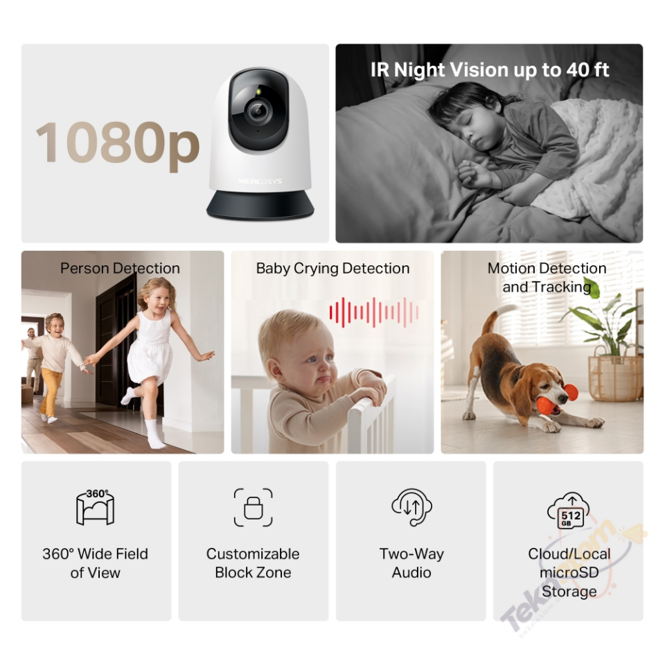 MERCUSYS 2MP 4mm Wıfı Kablosuz IP Kamera MC200
