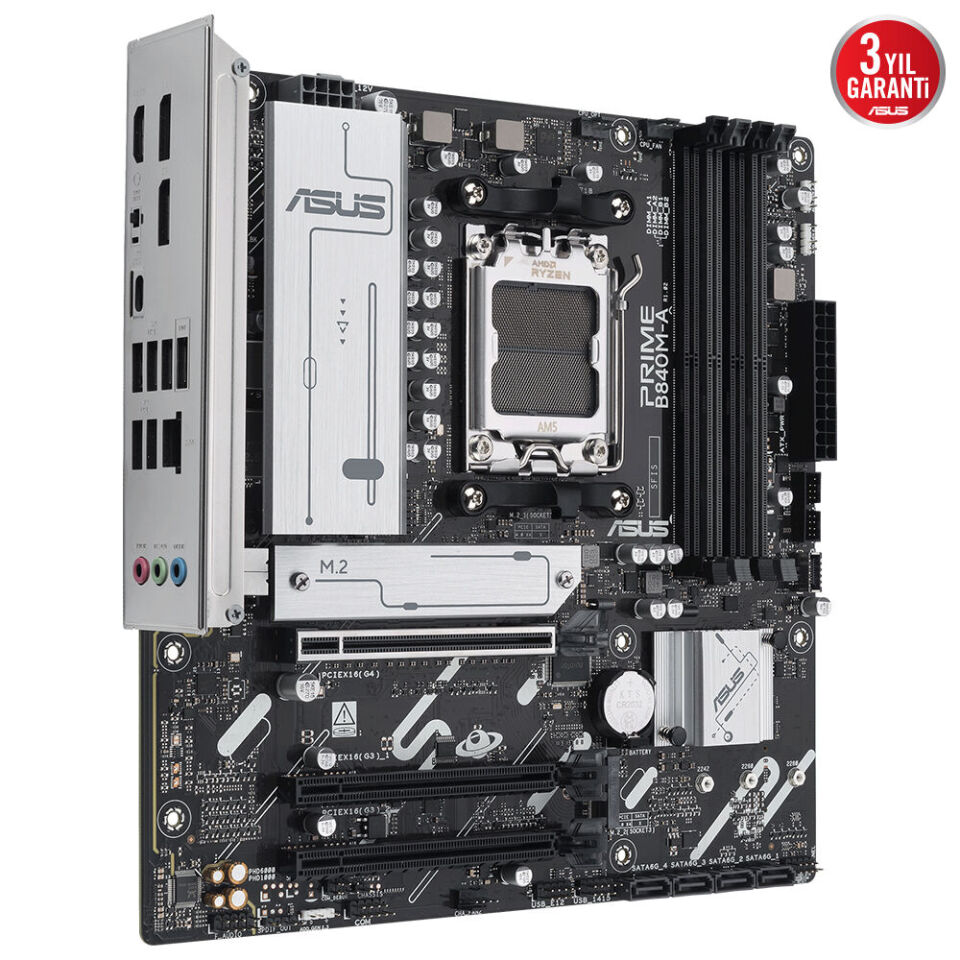 ASUS PRIME B840M-A-CSM DDR5 HDMI-DP TYPEC PCIE 4.0 AM5 mATX Kurumsal Anakart / 90MB1J10-M0EAYC