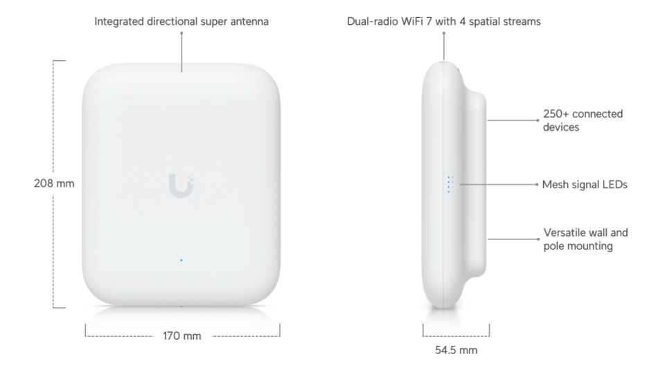 UBIQUITI U7 WIFI7 AX4300 Dual Band Outdoor Access Point