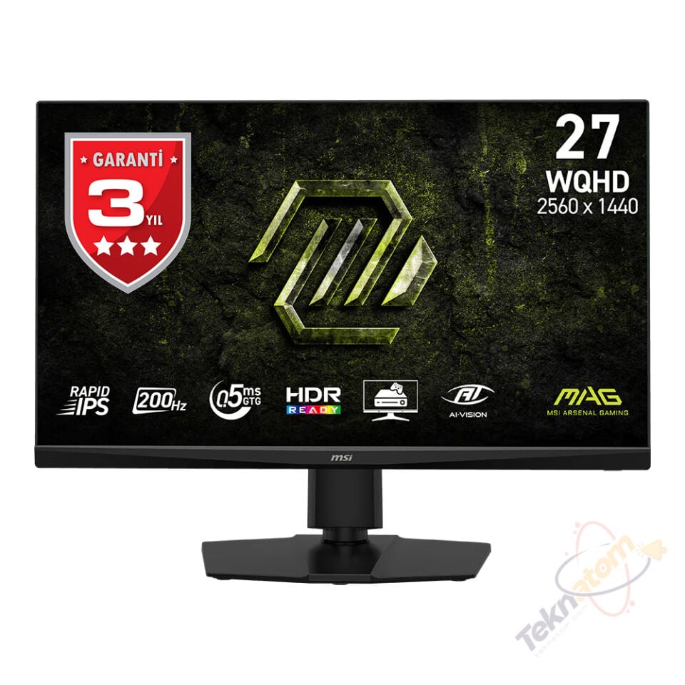 MSI 27'' RAPID IPS MAG 272QPF E20 0.5MS 200HZ HDMI-DP Pivot Gaming Monitör 2560x1440
