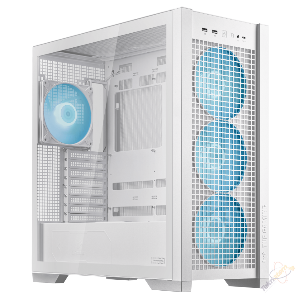 ASUS TUF GAMING GT302 TG ARGB Gaming Mid-Tower PC Kasası Beyaz / 90DC00I3-B19000