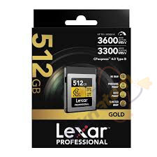 LEXAR 512GB Professional CFexpress Type B Gold Series Hafıza Kartı / LCXEXP4512G-RNENG