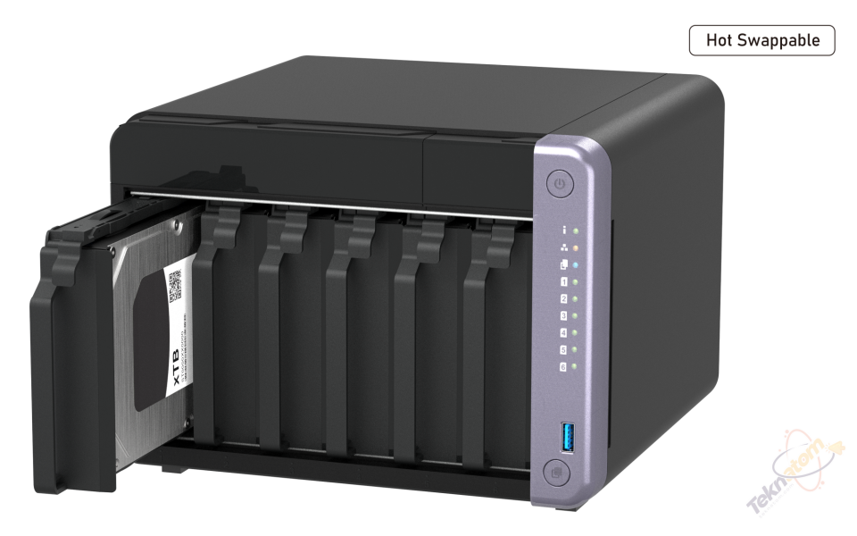 QNAP 6diskli Alpine AL524 QC-4GB RAM-2-10GbE SFP+ Nas Server TS-632X