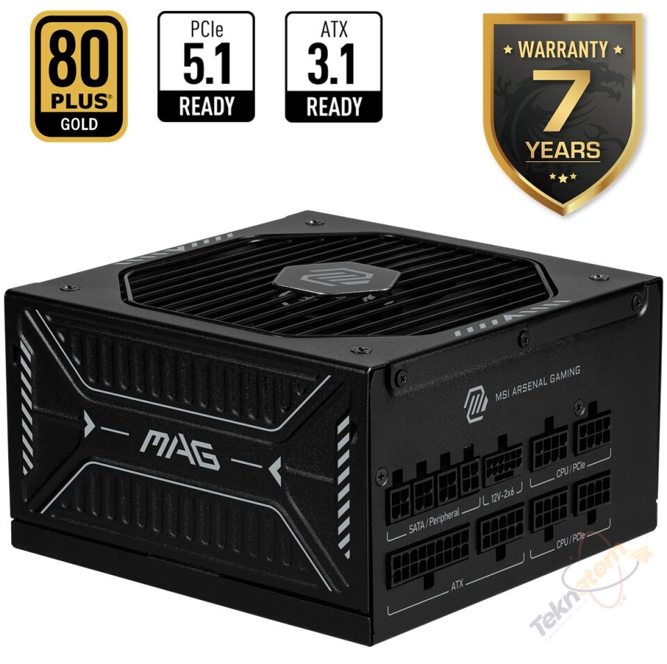 MSI 1000w 80+ Gold MAG A1000GLS PCIE5 Tam Modüler Power Supply