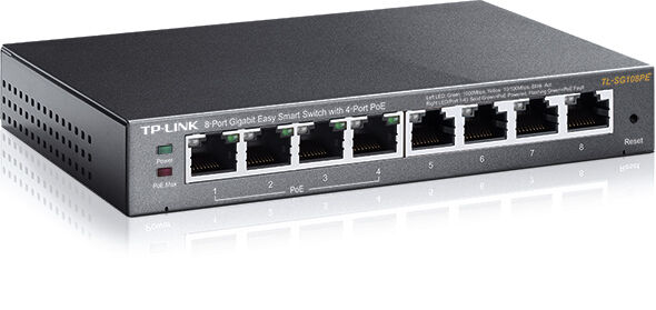 TP-LINK 8port / 4port PoE 65W Gigabit Yönetilebilir Switch TL-SG108PE