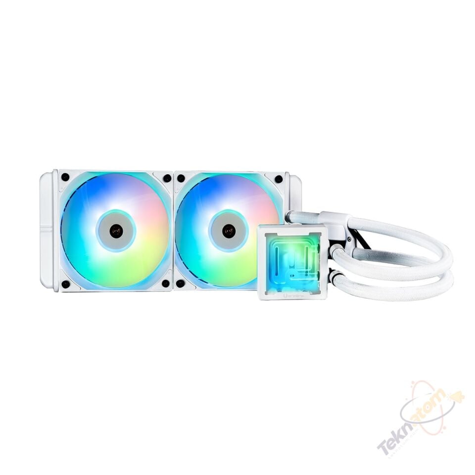BITFENIX 240mm CUBE 240 AIO-240-WW27A-RP ARGB Sıvı Soğutmalı AM5-1851p İşlemci Fanı Beyaz