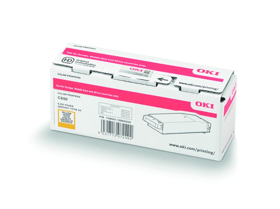 OKI C650 / C651 Sarı Orijinal Toner Kartuşu (6.000 Sayfa) - 9006129