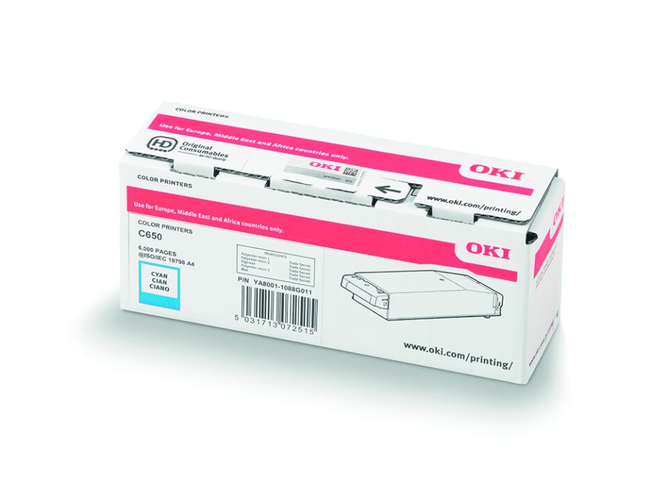 OKI C650 / C651 Cyan Orijinal Toner Kartuşu (6.000 Sayfa) - 9006127