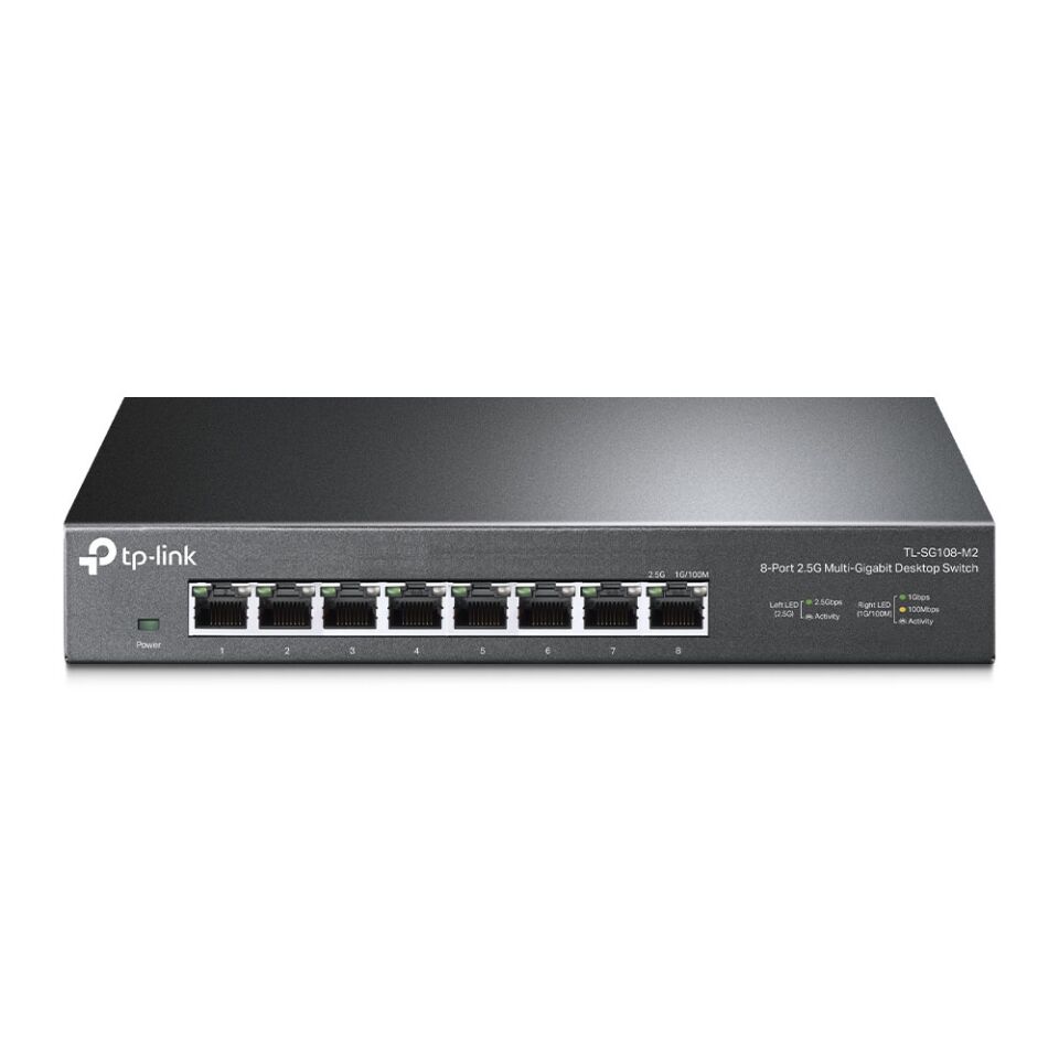 TP-LINK 8port 2.5GbE Yönetilemez Switch TL-SG108-M2